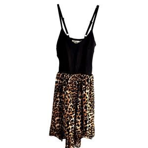 Gold Flava Women's Dress Medium M Sleeveless  Sun  Cheetah Misses Size 8 10